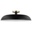 Colony 1 Light Large Semi-Flush Mount Fixture Matte Black w/ Burnished Brass