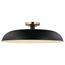 Colony 1 Light Large Semi-Flush Mount Fixture Matte Black w/ Burnished Brass