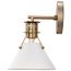 Outpost 1 Light Wall Sconce Matte White w/ Burnished Brass
