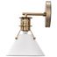 Outpost 1 Light Wall Sconce Matte White w/ Burnished Brass