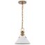 Outpost 1 Light Small Pendant Matte White w/ Burnished Brass