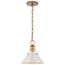 Outpost 1 Light Small Pendant Matte White w/ Burnished Brass