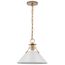 Outpost 1 Light Medium Pendant Matte White w/ Burnished Brass