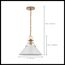 Outpost 1 Light Medium Pendant Matte White w/ Burnished Brass