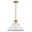Outpost 1 Light Large Pendant Matte White w/ Burnished Brass