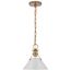 Outpost 1 Light Large Pendant Matte White w/ Burnished Brass