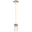 Intersection 1 Light Mini Pendant Burnished Brass w/ Clear Glass