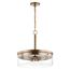 Intersection 3 Light Pendant Burnished Brass w/ Clear Glass