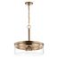 Intersection 3 Light Pendant Burnished Brass w/ Clear Glass