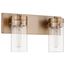 Intersection 2 Light Vanity Burnished Brass w/ Clear Glass