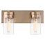 Intersection 2 Light Vanity Burnished Brass w/ Clear Glass