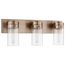 Intersection 3 Light Vanity Burnished Brass w/ Clear Glass