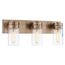Intersection 3 Light Vanity Burnished Brass w/ Clear Glass