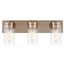 Intersection 3 Light Vanity Burnished Brass w/ Clear Glass