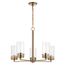 Intersection 5 Light Chandelier Burnished Brass w/ Clear Glass