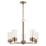 Intersection 5 Light Chandelier Burnished Brass w/ Clear Glass