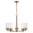 Intersection 5 Light Chandelier Burnished Brass w/ Clear Glass