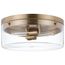 Intersection Small Flush Mount Fixture Burnished Brass w/ Clear Glass