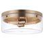 Intersection Small Flush Mount Fixture Burnished Brass w/ Clear Glass
