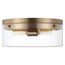 Intersection Small Flush Mount Fixture Burnished Brass w/ Clear Glass