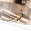 Intersection Small Flush Mount Fixture Burnished Brass w/ Clear Glass
