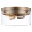 Intersection Medium Flush Mount Fixture Burnished Brass w/ Clear Glass