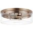 Intersection Large Flush Mount Fixture Burnished Brass w/ Clear Glass