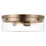 Intersection Large Flush Mount Fixture Burnished Brass w/ Clear Glass