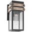 Homestead 1 Light Small Wall Lantern Matte Black & Wood Finish w/ Clear Seeded Glass