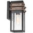 Homestead 1 Light Small Wall Lantern Matte Black & Wood Finish w/ Clear Seeded Glass