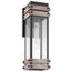 Homestead 1 Light Medium Wall Lantern Matte Black & Wood Finish w/ Clear Seeded Glass