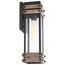 Homestead 1 Light Medium Wall Lantern Matte Black & Wood Finish w/ Clear Seeded Glass
