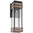 Homestead 1 Light Large Wall Lantern Matte Black & Wood Finish w/ Clear Seeded Glass