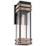 Homestead 1 Light Large Wall Lantern Matte Black & Wood Finish w/ Clear Seeded Glass