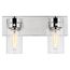 Intersection 2 Light Vanity Polished Nickel w/ Clear Glass
