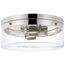 Intersection Small Flush Mount Fixture Polished Nickel w/ Clear Glass