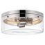Intersection Small Flush Mount Fixture Polished Nickel w/ Clear Glass
