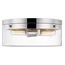 Intersection Small Flush Mount Fixture Polished Nickel w/ Clear Glass