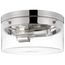 Intersection Medium Flush Mount Fixture Polished Nickel w/ Clear Glass