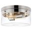 Intersection Medium Flush Mount Fixture Polished Nickel w/ Clear Glass