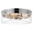 Intersection Large Flush Mount Fixture Polished Nickel w/ Clear Glass