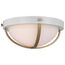 Lincoln 2 Light Large Flush Mount Medium Base 60 Watt Matte White Finish White Opal Glass