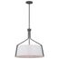 Livingston 4 Light Pendant Medium Base 60 Watt Putty Gray Finish White Linen Fabric Shade