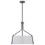 Livingston 4 Light Pendant Medium Base 60 Watt Putty Gray Finish White Linen Fabric Shade
