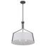 Livingston 4 Light Pendant Medium Base 60 Watt Putty Gray Finish White Linen Fabric Shade