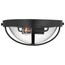 Lincoln 2 Light Large Flush Mount Medium Base 60 Watt Matte Black Finish Clear Seeded Glass