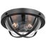 Lincoln 2 Light Large Flush Mount Medium Base 60 Watt Matte Black Finish Clear Seeded Glass