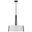 Flynn 3 Light Pendant Medium Base 60 Watt Black Finish White Textile Shade