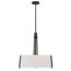Flynn 3 Light Pendant Medium Base 60 Watt Black Finish White Textile Shade