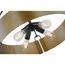 Halter 4 Light Pendant Medium Base 60 Watt Matte Black Finish Natural Brass Metal Shade
